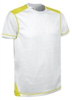 Camiseta Tecnica Brickplus Blanco/Amarillo Fluor