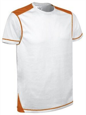 Camiseta Tecnica Brickplus Blanco/Naranja Fluor