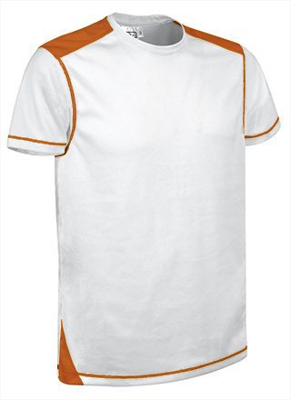 Camiseta Tecnica Brickplus Blanco/Naranja Fluor